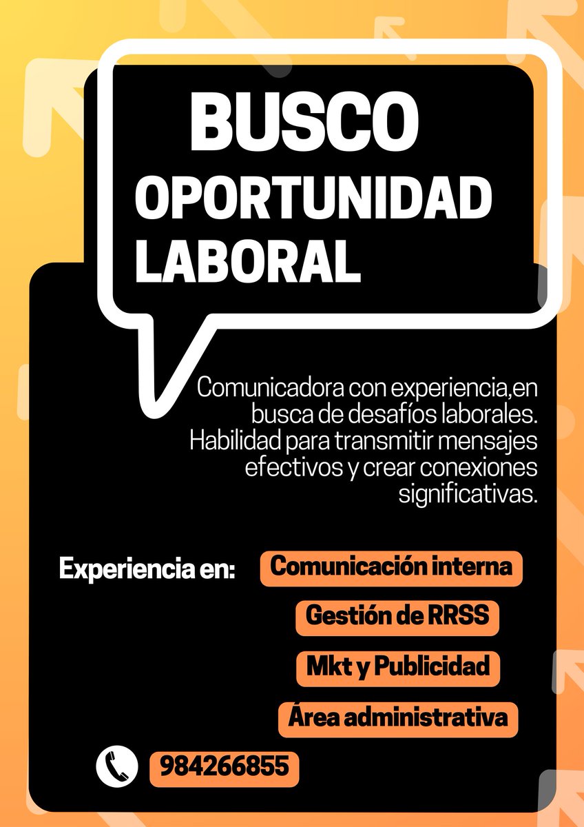 Melissita1204's tweet image. #BuscandoOportunidadLaboral Conectar, comunicar y crear. Soy publicista, administradora de empresas, con experiencia en comunicación interna/externa, RRSS, marketing y publicidad. ¡Lista para nuevos desafíos laborales! Por favor ayúdame con un RT. Whatsapp 984266855 #Peru