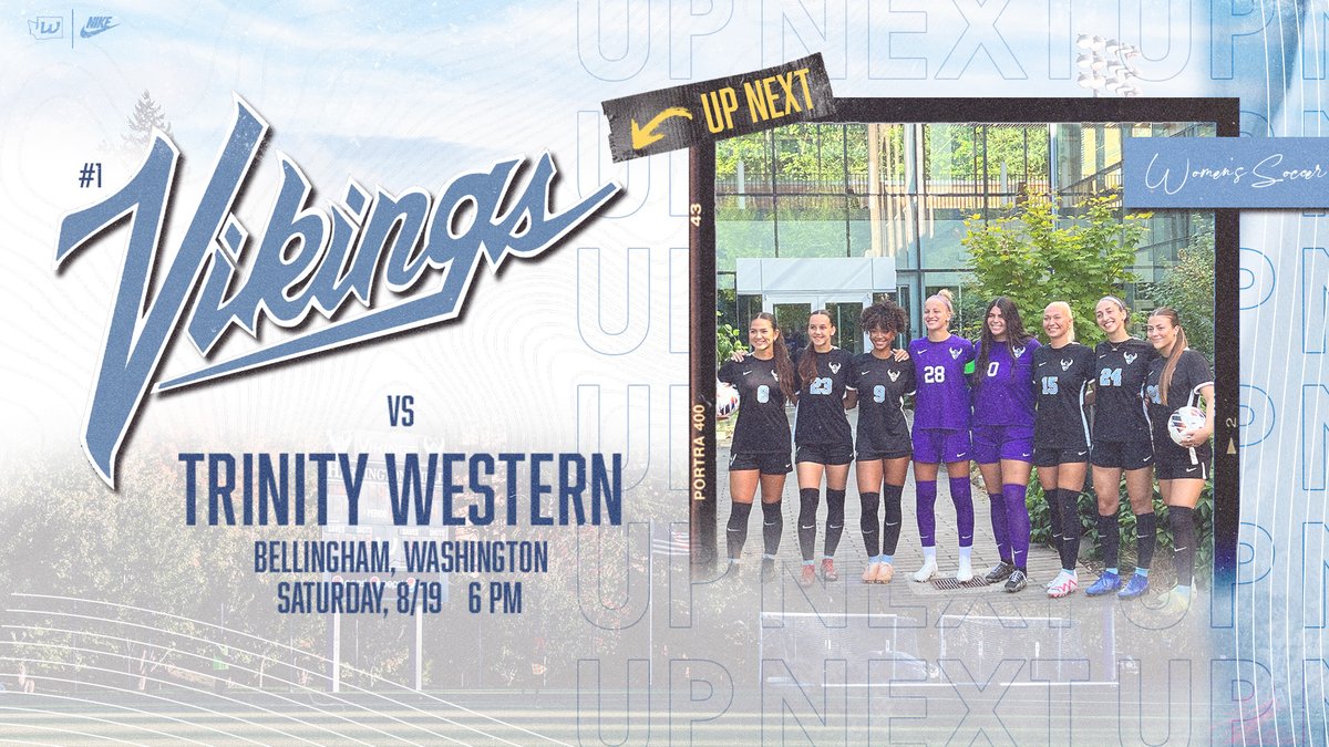 W⚽️ | Up Next ➡️ @wwu_wsoccer hosts Trinity Western in a preseason exhibition match Saturday at Harrington Field.

🗓 : Saturday, 8/19
⏰ : 6 pm
📍 : Bellingham
🏟 : Harrington Field
🚙 : Free Parking in C Lots
💻 : No Webcast
🎟️ : wwuvikings.com/Tickets