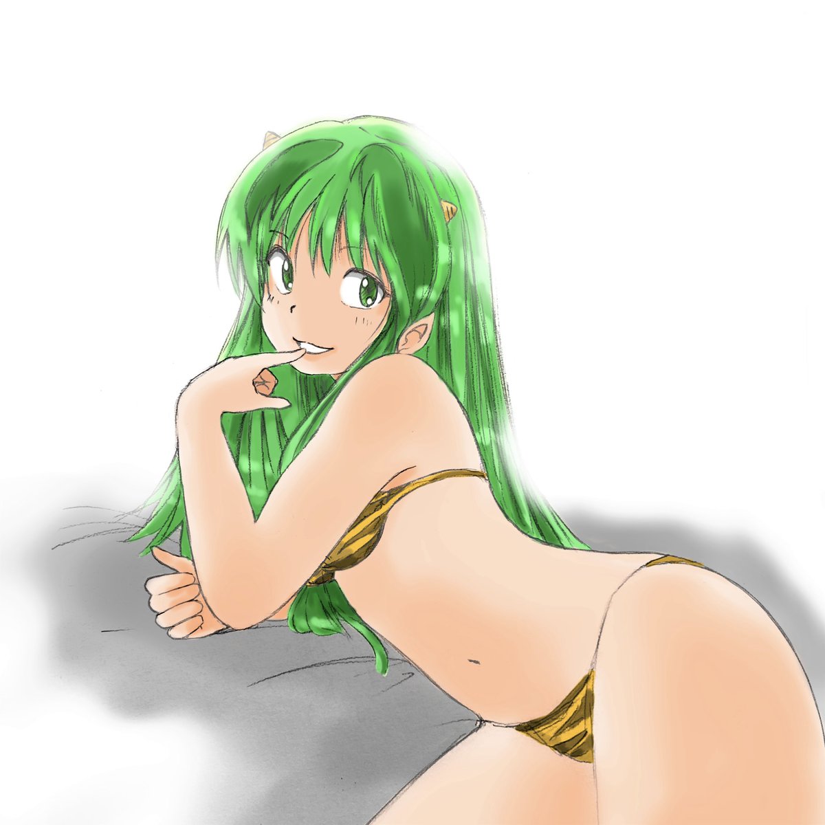 ラム・インベーダー(うる星やつら) 「#みなさん1年前の今頃はどんな絵描いてましたか(=゜ω゜)ノこんな絵 」|まるも☆『きゃぴ』Kindle版発売中！のイラスト