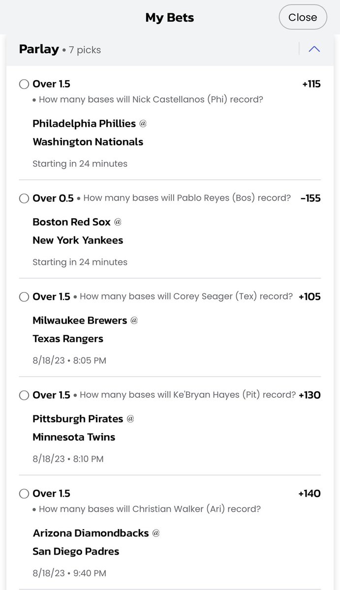 KingDobson's tweet image. @PineSports_AI Projections…. 

7 Leg Lay, +10044 odds!!! 

Free Bet Play! 

Winner, Winner, Chicken Dinner! 

🤌🏾🍀🙌🏾🤞🏾🙏🏽 #iReceiveIT