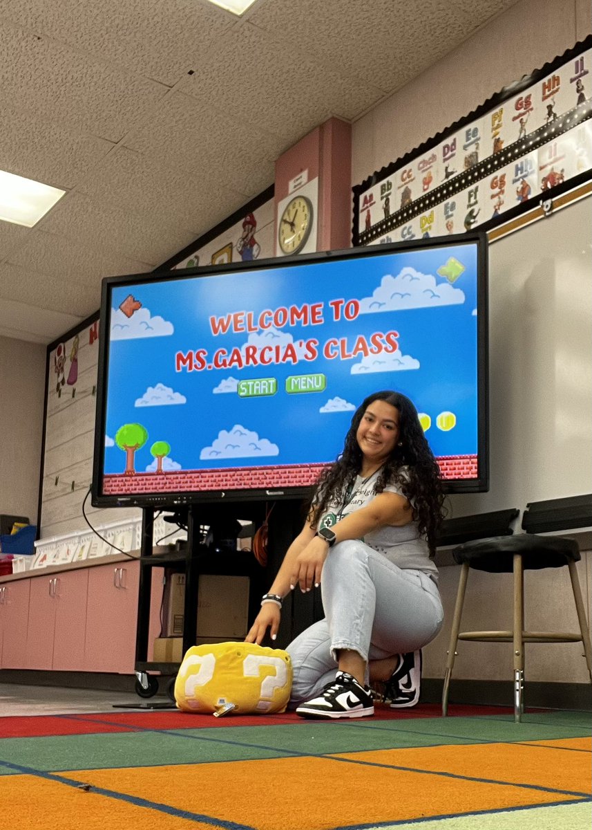 MsYaniGarcia's tweet photo. This year we are “leveling up to new heights at BHE” therefore, it would only make sense to incorporate two of my favorite childhood video games into my classroom this year!
•
•
 Welcome to Ms.Garcia’s Mario &amp; Sonic World 💙
•
•
HERE WE GO! https://t.co/urtt6e3BwM