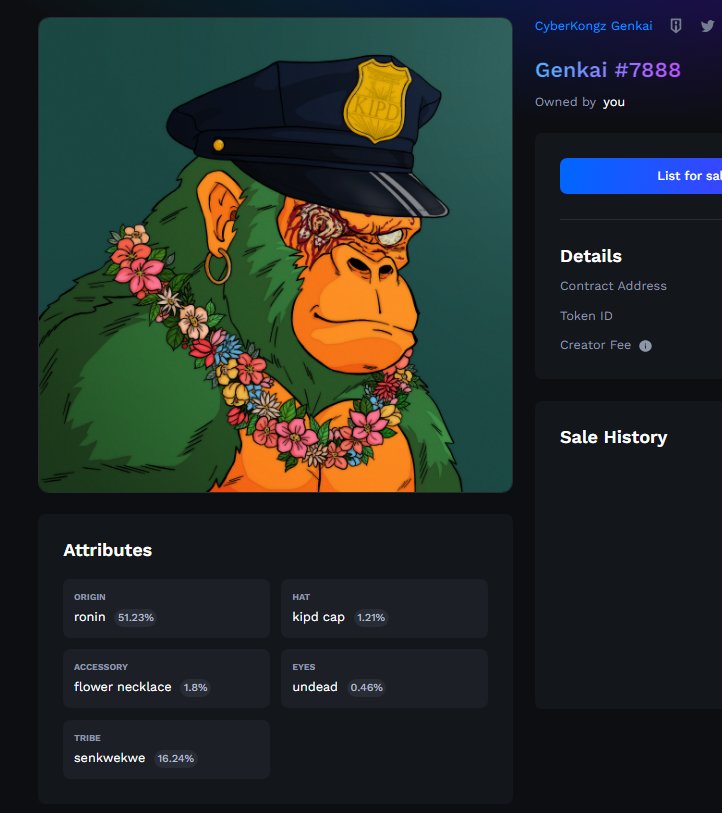 OGKintern's tweet photo. 🚨 WIN Senkwekwe #GENKAI 4 FREE🔥

TO ENTER:
1️⃣ Like &amp; RT ❤️

2️⃣ Follow:
@CyberKongz
@OGKsmurf
@kyleblohm
@coco__bear

3️⃣ Tag 2 friends &amp; make sure you are using lunacian code - OGK (post screenshot in comments)

#RoninCreator #OOH 🍌 https://t.co/090XkqHmAZ