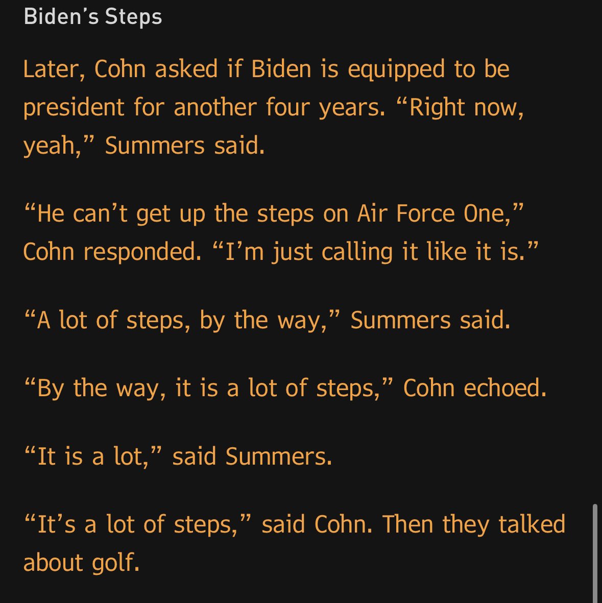 Gary Cohn and Larry Summers agree. There are “a lot of steps” to board Air Force One. via @maxabelson bloomberg.com/news/articles/…