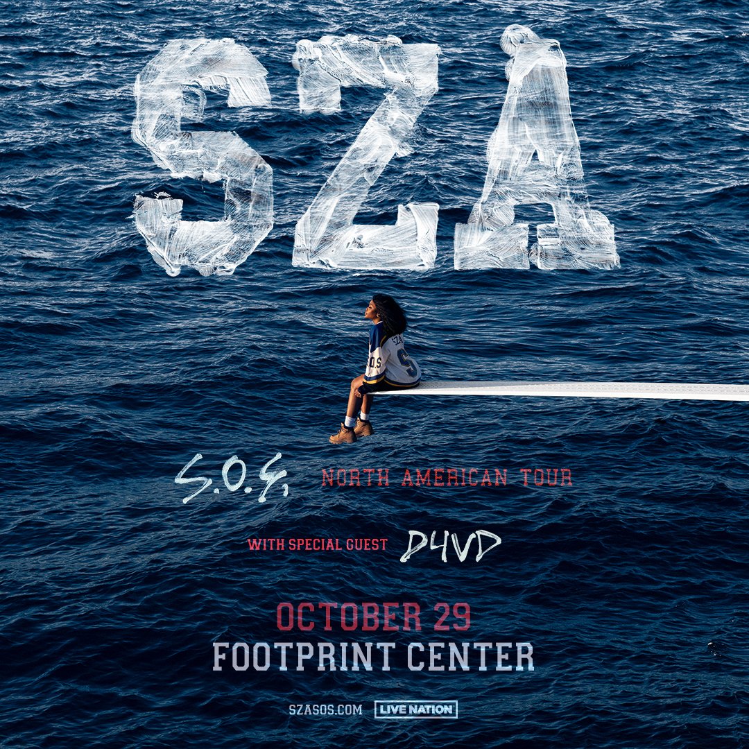 .<a href="/sza/">SZA</a> live at Footprint Center on October 29th, now with special guest <a href="/d4vddd/">d4vd</a>! Limited tickets are available, grab yours before they're gone! 🛟

🎟️: bit.ly/3E257cr