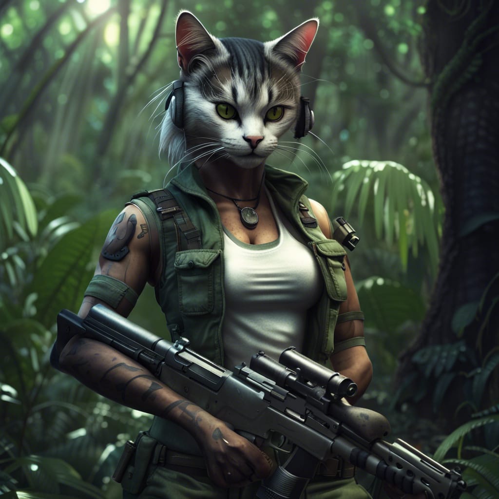 #aiart #aiartwork #sniper #catwar