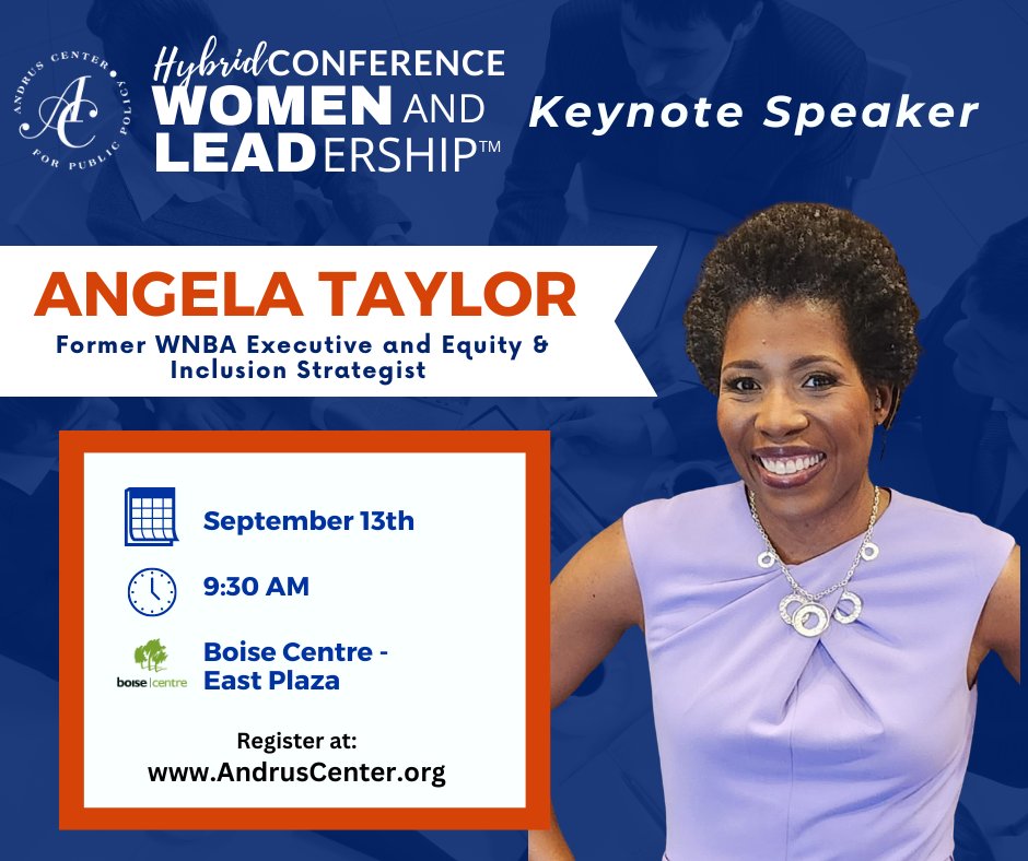 Introducing our first Keynote Speaker, Angela Taylor! Angela Taylor is an entrepreneur, creative strategist, consultant, leadership coach, DEI practitioner, TV Sports Analyst for the Pac-12 Network, and podcaster. Get registered today @ Andruscenter.org!