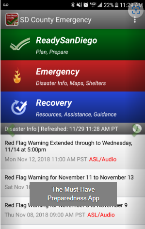 SanDiegoCounty's tweet image. To receive emergency notifications for this and all disasters, we urge everyone to register for bit.ly/44etxtV and download the SD Emergency mobile app at bit.ly/3P3WNiS