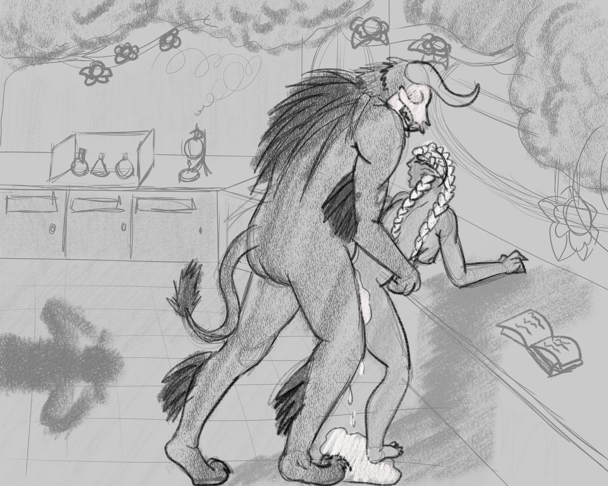 MonsterRaccoonn's tweet photo. Tonights rough sketch is of Merikh and Raewyn from #ASoulToGuide A request from facebook!
Can you guess when this scene is from? ;) https://t.co/xCBKasIggM