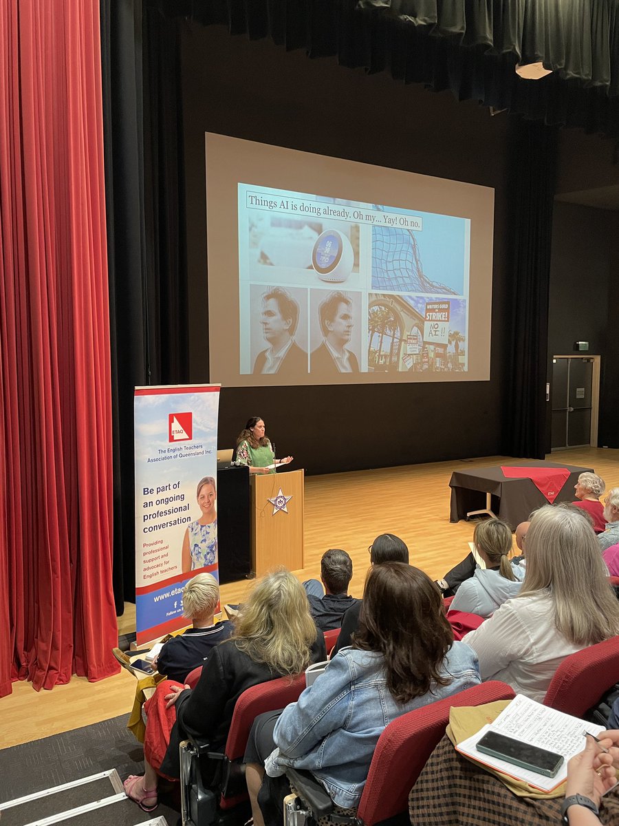ETAQ (@etaqld) on Twitter photo Dr Kelli McGraw presents her keynote at ETAQ’s State Conference today. Should we be panicking about AI in our English classrooms? <a href="/kmcg2375/">Kelli McGraw</a> Dr Kelli McGraw presents her keynote at ETAQ’s State Conference today. Should we be panicking about AI in our English classrooms? <a href="/kmcg2375/">Kelli McGraw</a>