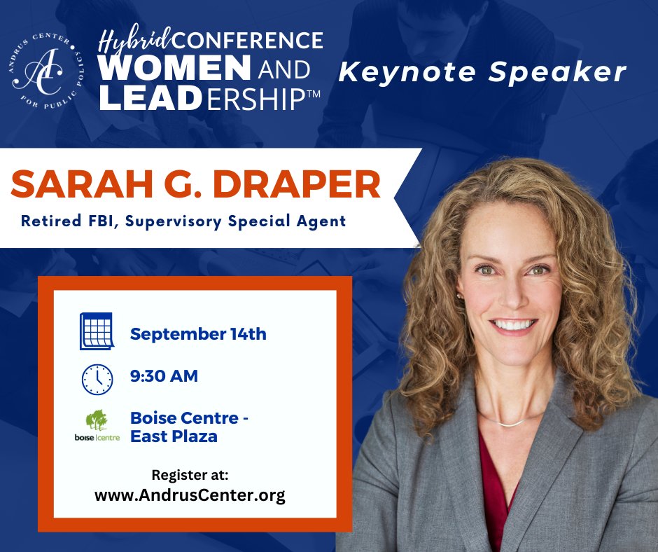 Meet Keynote Speaker, Sarah G. Draper! Sarah G. Draper is a retired FBI Supervisory Special Agent, having spent 20 years in the FBI serving in Oregon, Virginia, and Idaho. Prior to the FBI, she was an officer in the U.S. Army Military Police Corps.