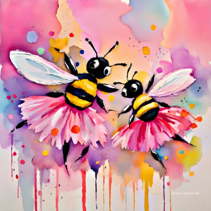 ArtisticLaurie's tweet photo. New art for sale! "Ballerina Bees". Buy at: https://t.co/H2UxSNnRdm https://t.co/Q3P8HIW2Tn