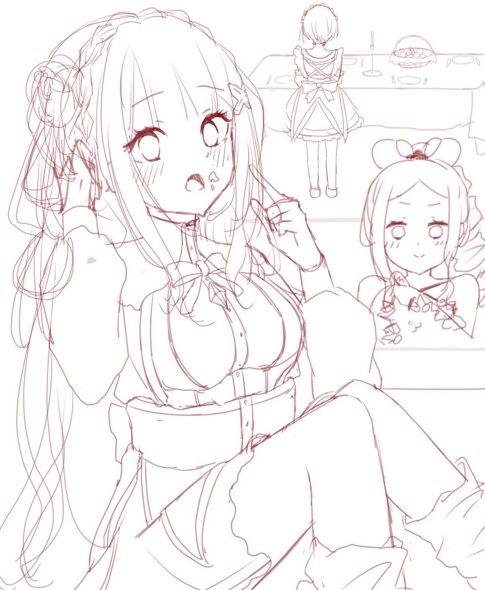 mochi_sakura07's tweet image. 去年のエ誕ラフを見つけた…