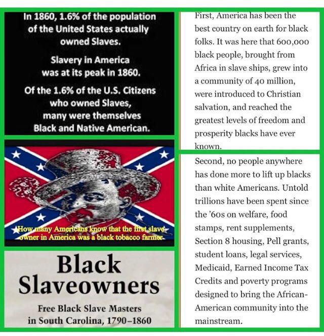 LxxLatin's tweet photo. Lies to push the reparations narrative.
Blacks were (&amp; are) the lefts riot dogs for desegregation.
Black communities &amp; businesses were decimated by desegregation.
Blacks couldn’t compete with white farms, schools &amp; businesses.
Now they demand💰for disastrous choices. #EATSAND https://t.co/POJ9hbcmqV