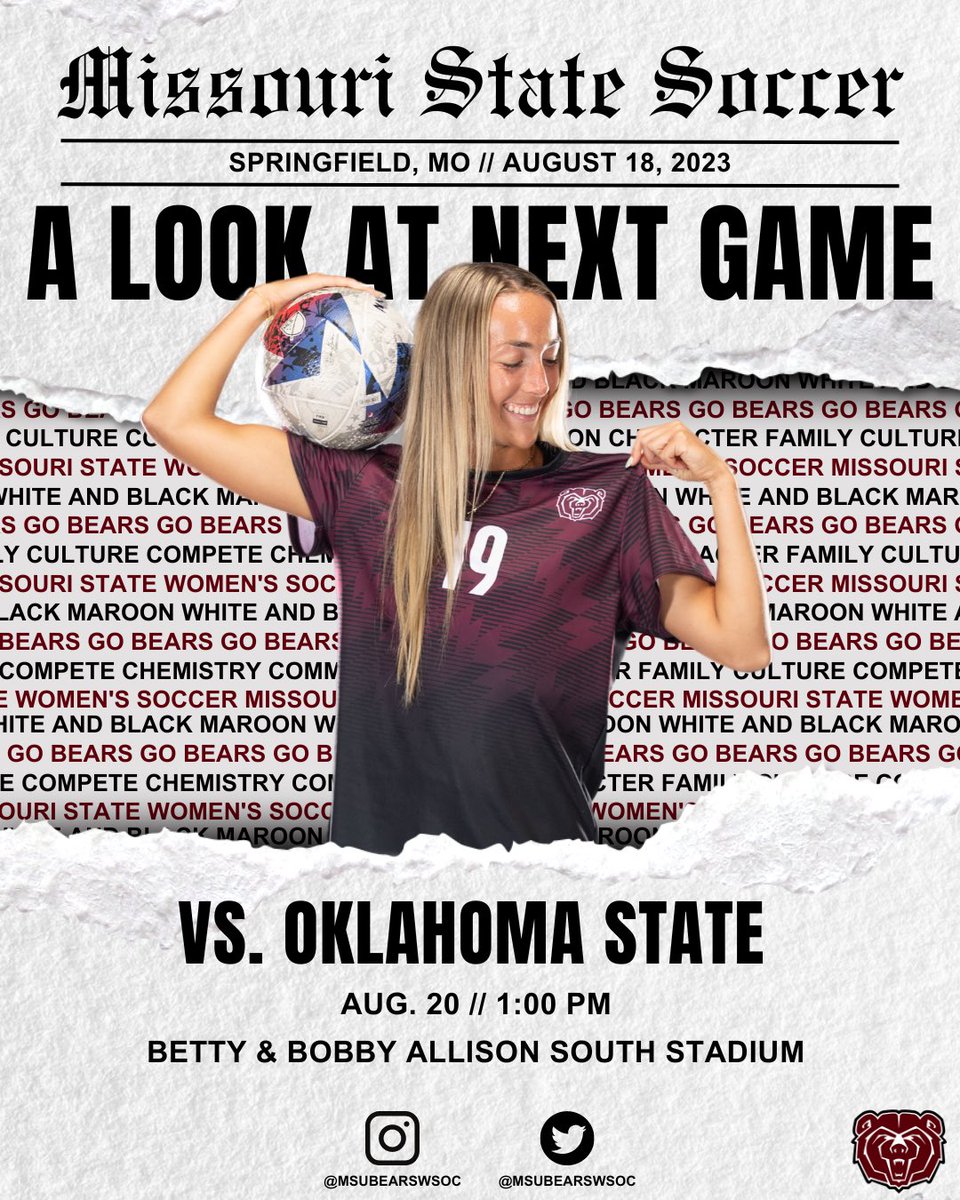 Bears 🆚 Cowgirls 

Come out this Sunday for our regular season 𝐡𝐨𝐦𝐞 𝐨𝐩𝐞𝐧𝐞𝐫! 

It will also be Future Bears Day &amp; we will have a Foam Finger Giveaway to our 1st 50 Future Bears in attendance‼️🐻☝️ 

#C4 #MTT #NEXTSTEP