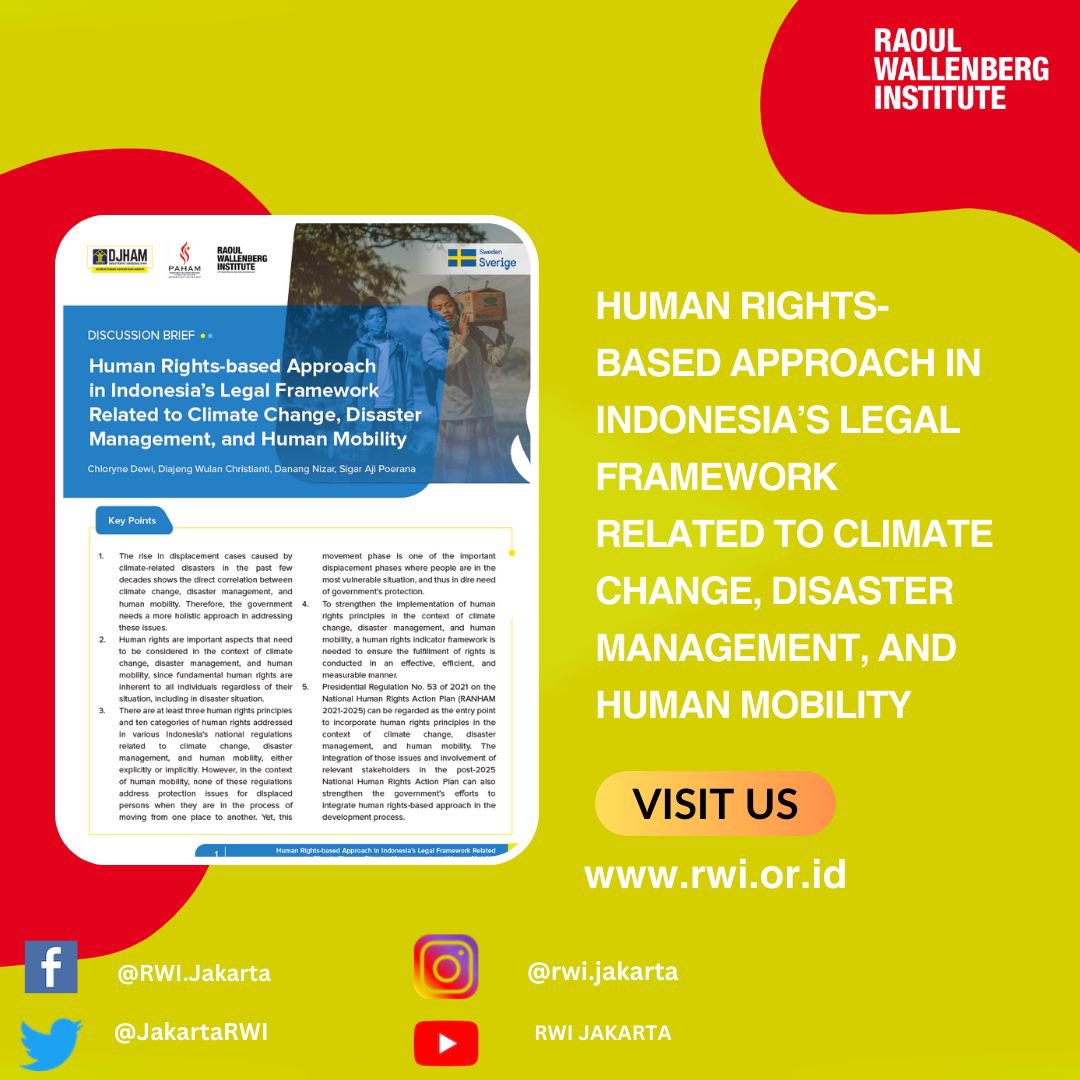 RWI_Jakarta's tweet image. "Compassion in Action: Inspiring Humanity's Hope 🤝❤ On World Humanitarian Day, discover our impactful publication highlighting the Human rights based approach related to Climate Change, Disaster Management and Human Mobility. Download via link in bio #R2HE #HRBA #HopeInAction