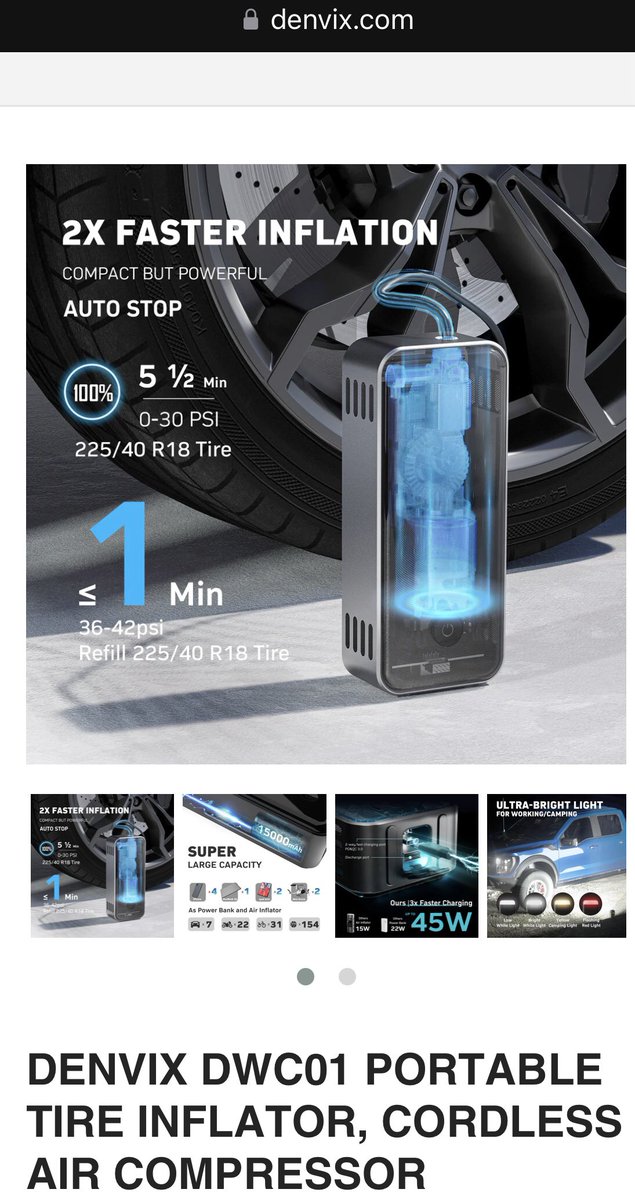 rabbits4ever's tweet image. I just used my new #tire #inflator on all 4 tires. Took me 2 months to get courage. A while to figure it out. But it works!! 
No more driving around looking for a working #air hose or kneeling in dirty dangerous gas stations day and night. #Denvix 
I can’t compare to others. $$