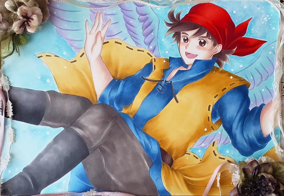 MegupenT's tweet photo. エイトくんの日に描きました✨
神鳥の魂で始めて飛んだ時の感動は忘れない。
#エイト #ドラクエ8 #ドラゴンクエスト8 #dp8 https://t.co/W0oIS6bOiX