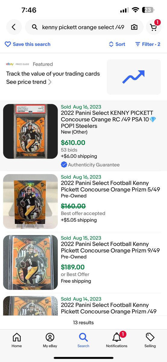 I’ve got a beauty that just got back. Psa 10 pop 2. Last sold at $610. Will take $500 for this card today!!! 

<a href="/paullydoughnuts/">Paullydoughnuts</a> <a href="/sports_sell/">@SPORTS_SΞLL</a> RT appreciated!!
