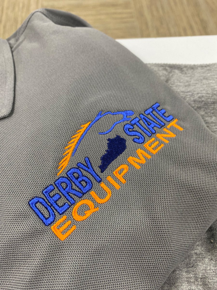 MagicMonograms's tweet image. Our friends at Derby State Equipment, got some beautiful screenprinting &amp;amp; embroidery done on some items recently. Their color choices of both logo and garment are 🔥
.
.
#LogoUp #Embroidery #Screenprinting #ScreenPrintShop #screenprint #repeatbusiness #repeatfriends