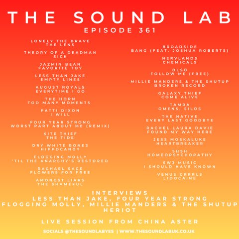 HEY EVERYBODY!! OUR NEW SINGLE “CHEMICALS” JUST GOT ADDED TO THE SOUND LAB PLAYLIST!! Thank you guys so much for adding us!! Go listen to us and many other great bands on this weeks playlist 🙏 @TheSoundLabYES thesoundlabuk.co.uk/playlist