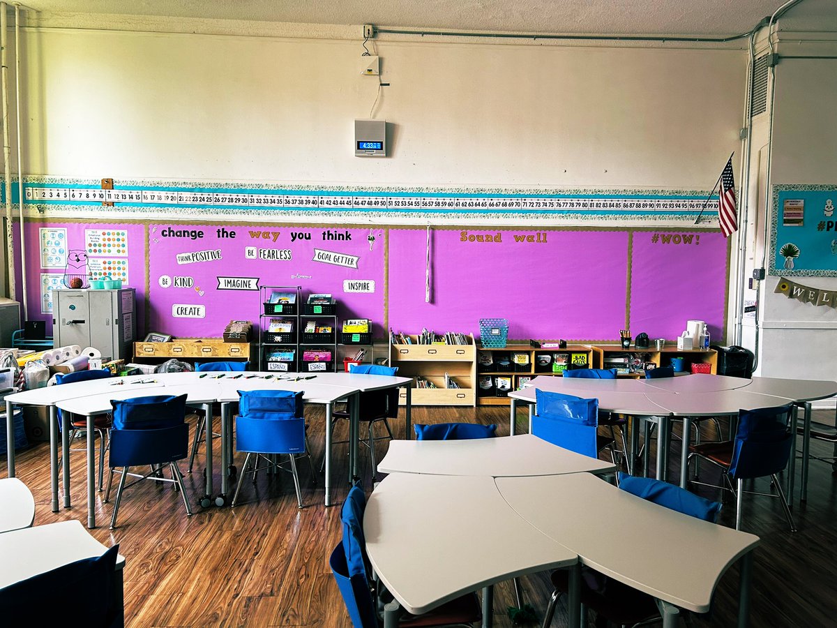 MsStolberg's tweet photo. Our classroom is finally feeling ready for students and was so great to be filled with scholars and their families at meet &amp; greet today! #newschool , year 9 teaching #2ndgrade. Excited for the 23-24 school year!💙📚 #BackToSchool #TEACHers #teachertwitter #elementary #teach https://t.co/9q8cxAZhC1
