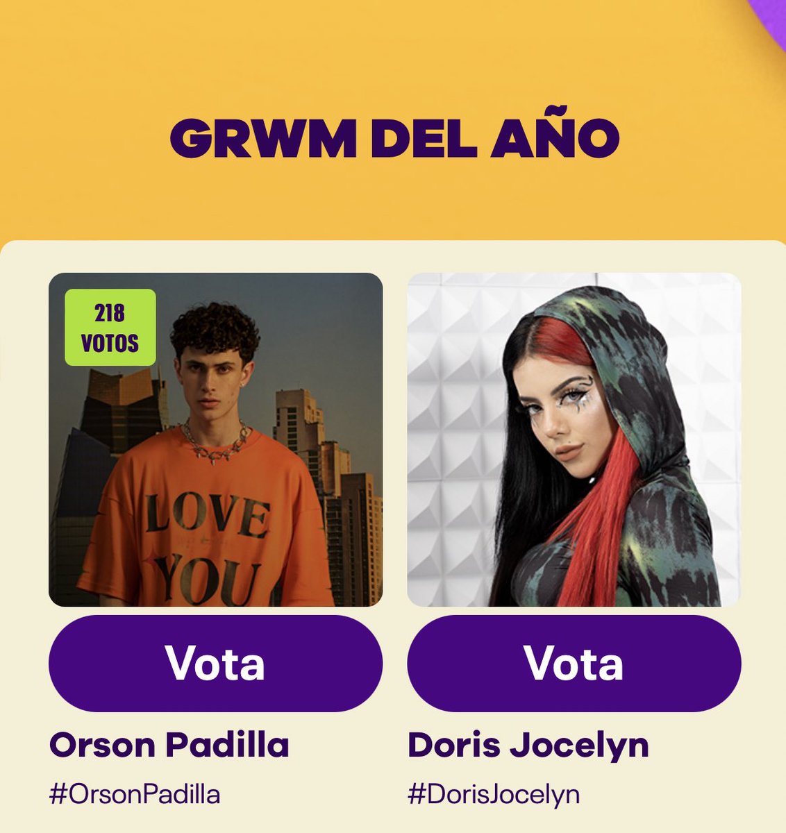 OrsonProjects's tweet photo. 🗳️| Recuerden votar por @PadillaOrson en la categoría GRWM del año en los KCA México.

Las personas que más voten recibirán una sorpresa de Orson Padilla 🫣 https://t.co/yAOgo3hdrf