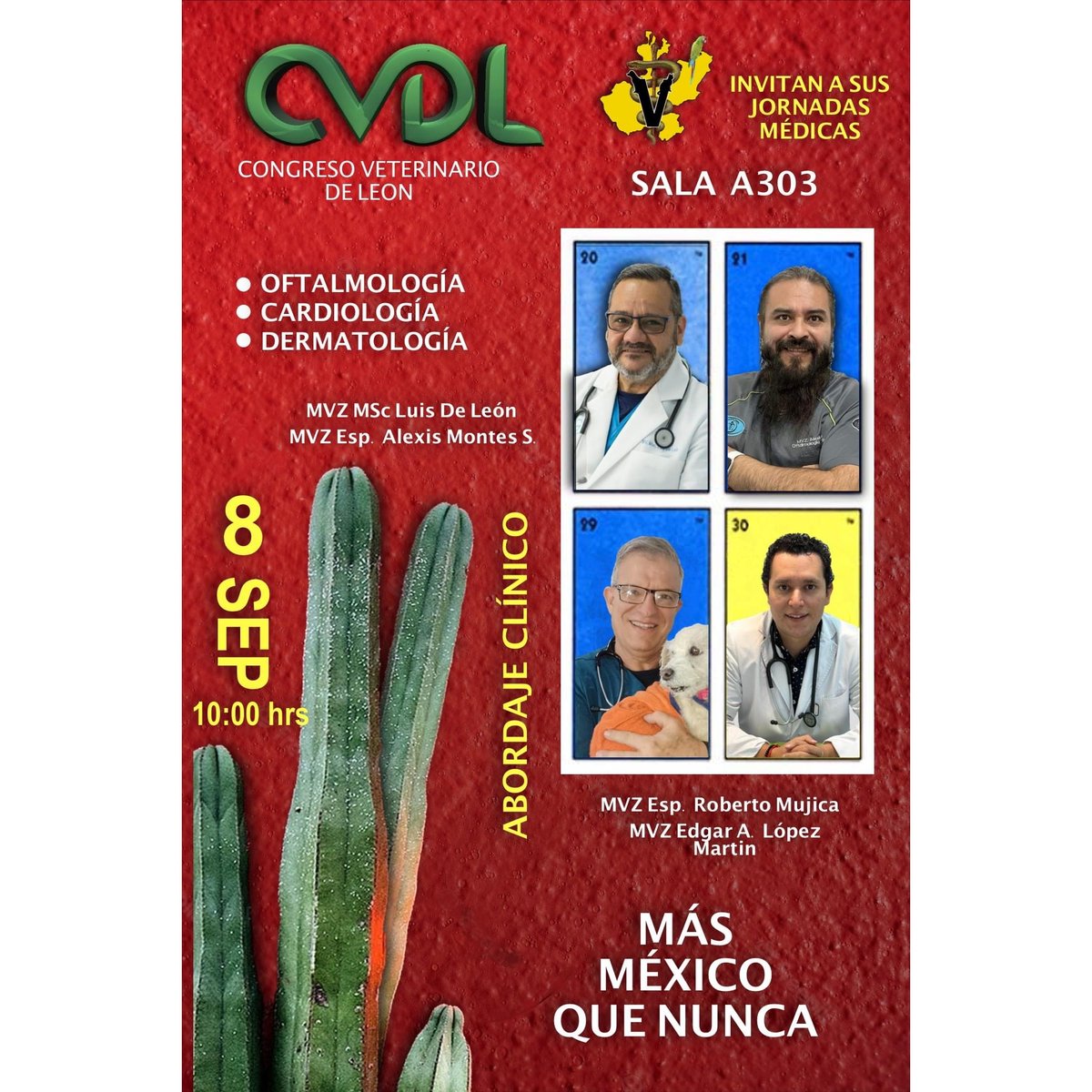 SQUENDA's tweet photo. 👉 Jornadas Médicas: oftalmología, cardiología, dermatología
📍 CVDL Congreso Veterinario de León 2023
📆 8 de septiembre 2023 | ⏰ 10:00 hrs
📍  Sala A303 Poliforum León, México
🌐 https://t.co/6HqmVjlNog
#CMGROUP #CVDL #EventoPresencial #AlianzaSquenda https://t.co/prCLJ4hwru