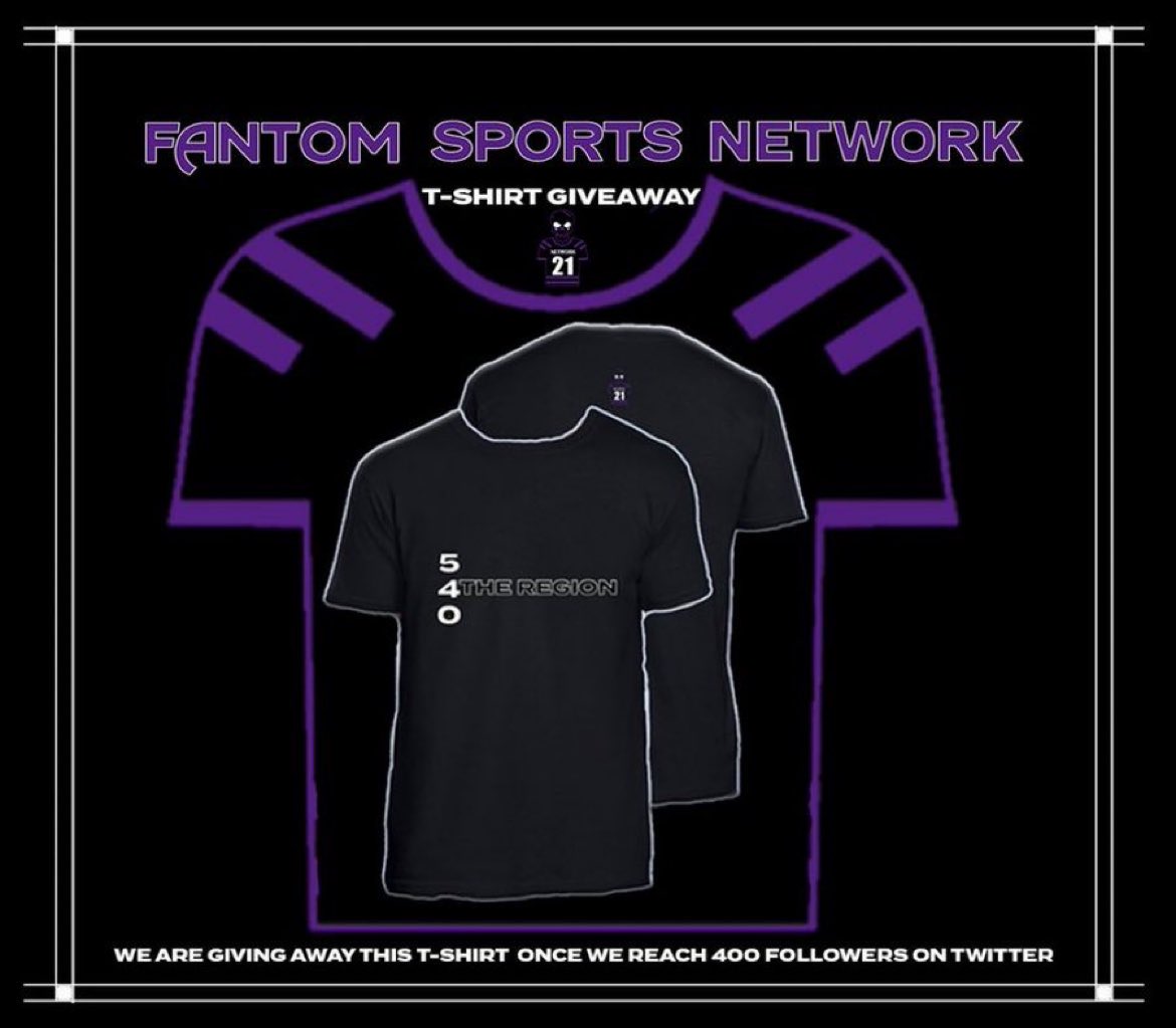 So about that giveaway… We’ve officially reached 400+ followers which means we’re going to giveaway a FREE #4TheRegion shirt ‼️ Are you in it to win it? Just follow these steps ⤵️ 1) ❤️ AND 🔁 this tweet 2) follow @FantomSportsNet 3) reply #4TheRegion fantomsports.net/fantom-merch