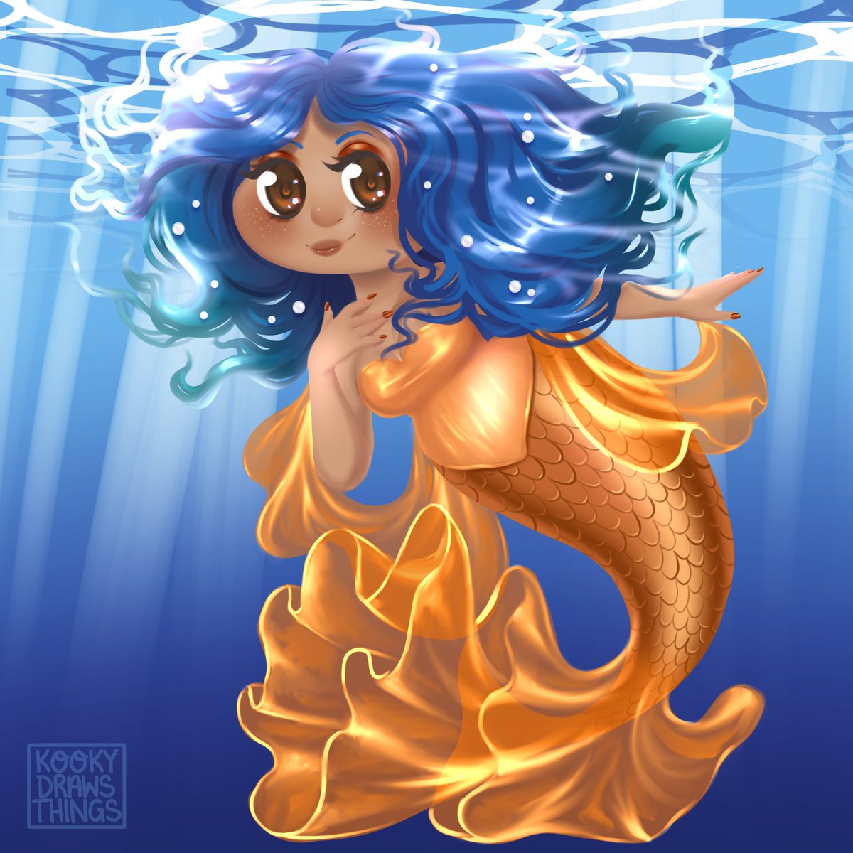 Two show day! Feeling physically shit! But new pfp by <a href="/Kookydraws/">Kooky Draws Things</a> whomst I commissioned to draw me as an actual mermaid 😍