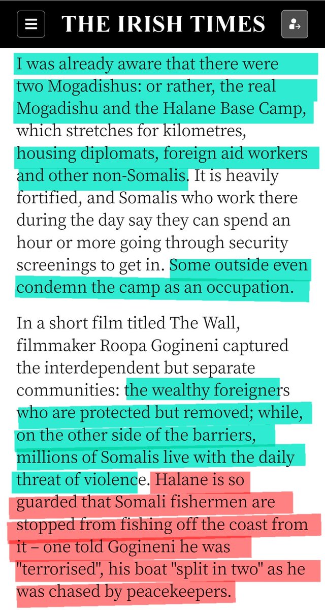 Deee_luul's tweet photo. โHalane is so guarded that Somali fishermen are stopped from fishing off the coast from it โ one told Gogineni he was "terrorised", his boat "split in two" as he was chased by peacekeepersโ
If this isn't colonization, then I don't know what to call it!
#Somalia ๐๐ฝ๐ญ https://t.co/wibaMShRdB