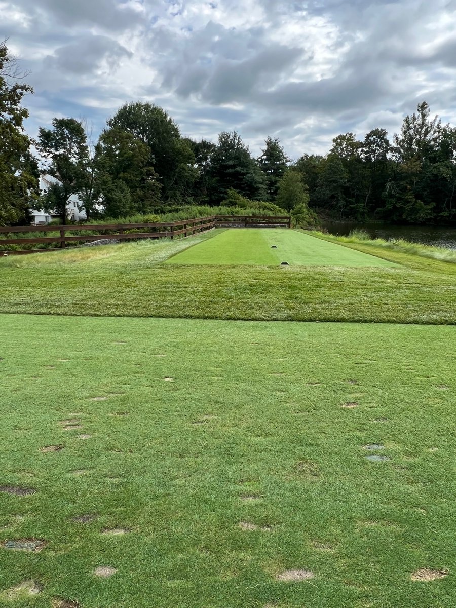 13th tee complex has established well this season. Shaping and HDPE irrigation install by Bedens Brook team.  <a href="/GreenGCA/">Andrew Green</a> design. <a href="/MKAIrrigation/">Michael J Kuhn Jr</a> design. Continuing the plan with a few greens and surrounds this fall.