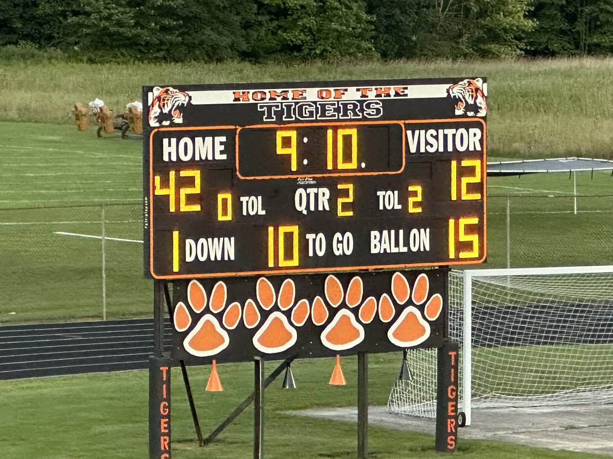 NFJHChristopher's tweet photo. Newton Falls Tigers up 42 -12 at the half! 
@austin_malutic @YSNLive_com @TheTigerTattler https://t.co/KfI3Re5PTe