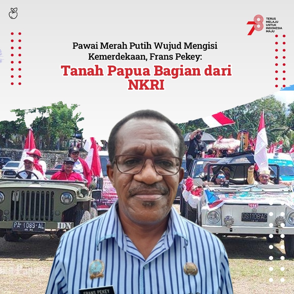 Pawai Merah Putih yg dilakukan Pemerintah Kota Jayapura dlm HUT ke-78 RI punya makna tersendiri. Penjabat Wali Kota Jayapura, Frans Pekey ungkapkan, kegiatan Pawai Merah Putih itu kolaborasi yg sangat luar biasa. #SavePapua_HancurkanKSTP Malaysia Indonesia Keramas Ragil Rungkad