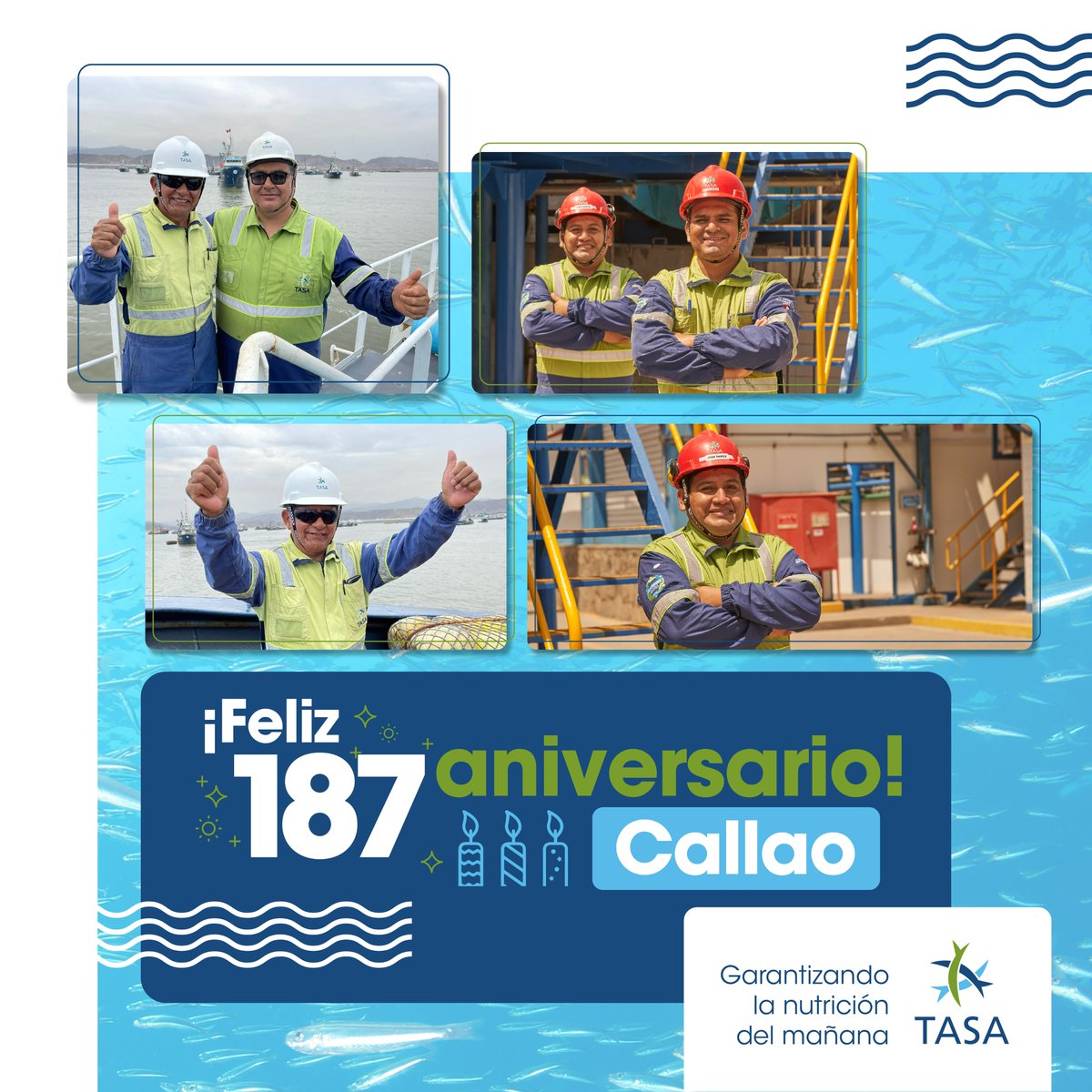 Enviamos un cálido saludo al Callao por sus 187 años de aniversario🎉y a todo nuestro equipo de planta. ​
¡Celebremos juntos!​

#TASAPerú