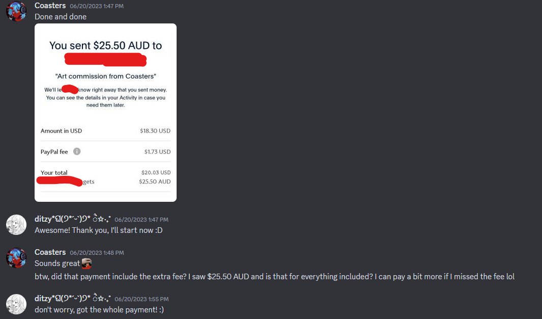 Bizarre_ponyy's tweet photo. Just received a chargeback fee from Paypal, and now I am $40.50 AUD in the negatives, which has made me want to create a post about this situation with Coasters. *crossed out my name and his name for privacy reasons* More will be said in the comments: https://t.co/NRqDkxWVYk