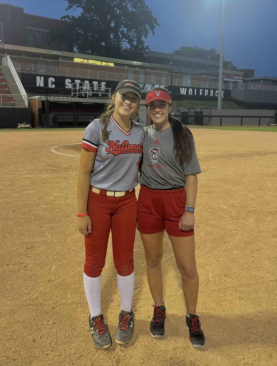 No better place to spend my Friday night then at the NC State pitching camp! Had a great time getting to know all of the coaches and learning many new things! I’m so excited to come back Sunday! ❤️🖤🥎 <a href="/PackSoftball/">NC State Softball</a> <a href="/LLefty18/">Lindsay Leftwich</a> <a href="/boschml/">Michael Bosch</a> <a href="/CoachCassady/">Paige Cassady</a> <a href="/grayskye26/">Grayson Radcliffe</a> <a href="/carsonshaner_/">Carson Shaner Harris</a>