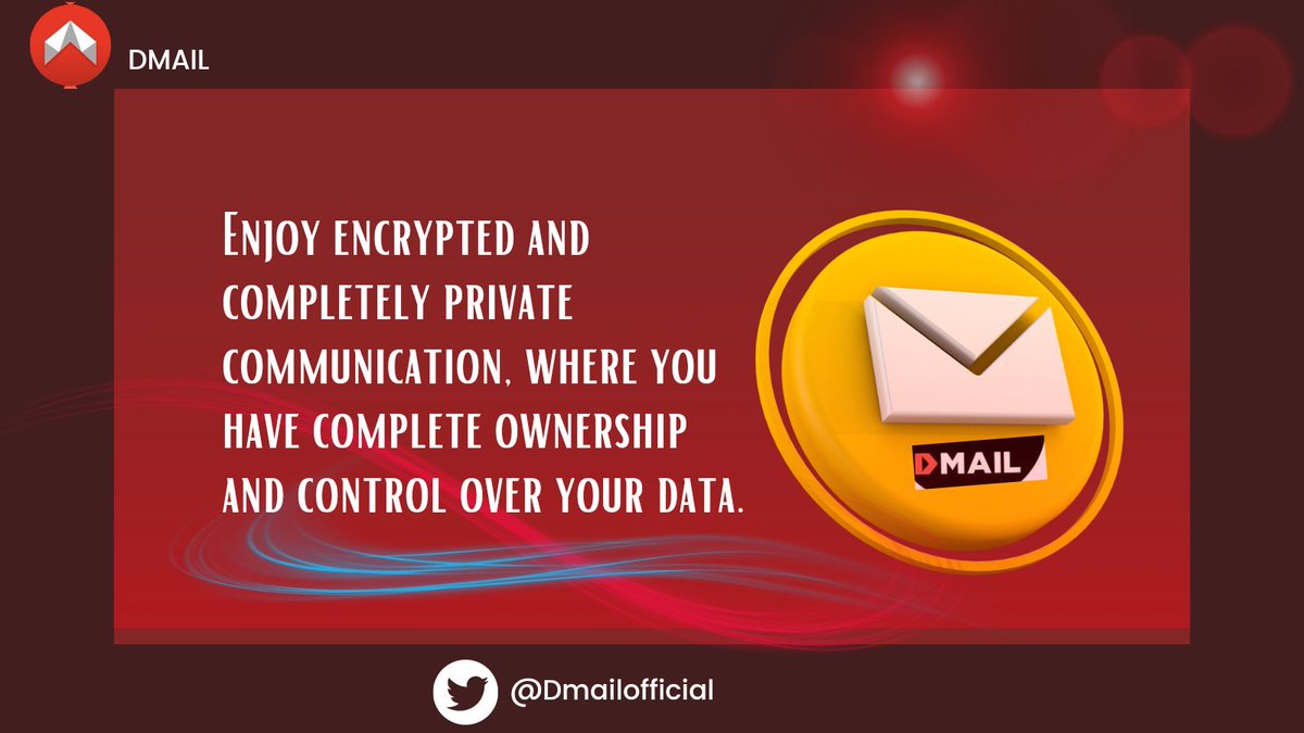 ElegantSnowWhit's tweet image. Experience the exceptional benefits of using @Dmailofficial:
1. Enjoy encrypted and completely private communication, where you have complete ownership and control over your data.
#DecentralizedCommunication #oriele #dmail 
1.