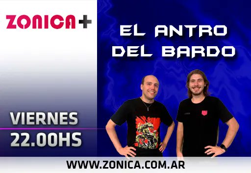 RADIOZONICA's tweet photo. 💥#AIRE #Zonica+💥
 
En instantes comienza #ElAntroDelBardo, por https://t.co/UfnEGdLrlb // App:Zonica+ (disponible para Android y iOS)

¡No te lo podés perder!

#GrupoZonica https://t.co/2uBXXJeMh7