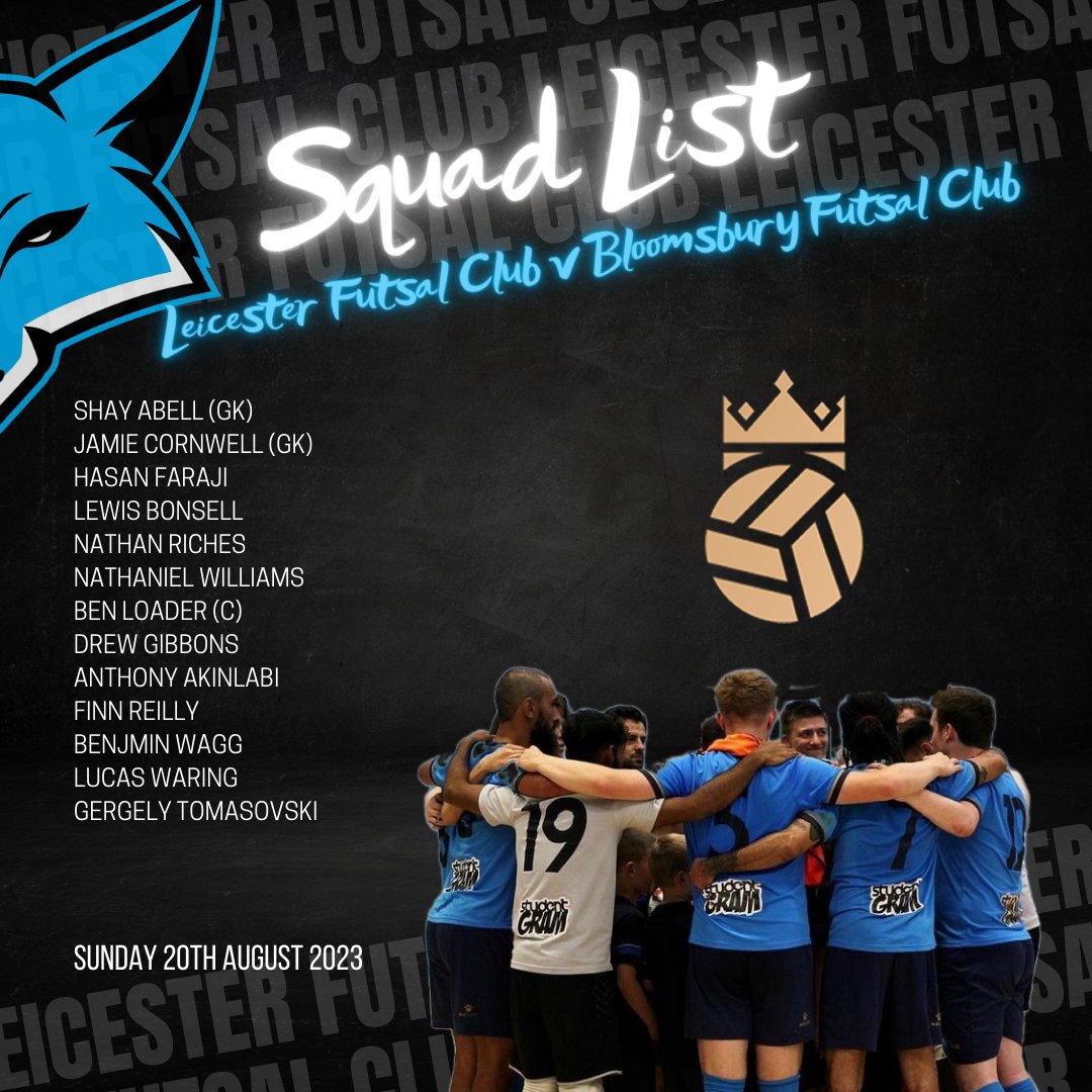 Our Squad List 

Pre Seaosn Friendly V <a href="/BloomsburyFTSL/">Bloomsbury Futsal</a>