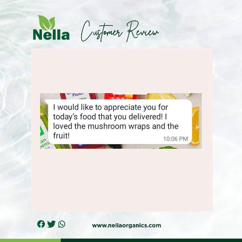 Delighted to hear you enjoyed our delicious mushroom wraps and fresh fruit! Your satisfaction fuels our culinary passion 🍄🌯🍎 #CustomerDelight #nellawellnesskitchen @KitchenNella