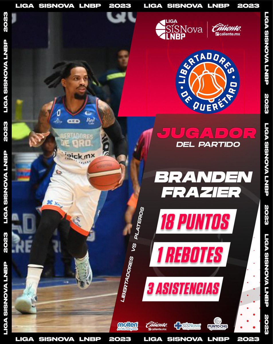 JUGADOR DEL  PARTIDO 🏀 
 
#Temporada2023 
#MásAcciónMásDiversión #ApuestaEnCaliente 

<a href="/LNBPoficial/">Liga Caliente.mx LNBP</a> <a href="/moltenmex/">Molten México</a> <a href="/calientesports/">Caliente Sports</a> <a href="/sisnovamx/">SiSNovaMx</a> <a href="/puntochg/">puntoCHG</a>