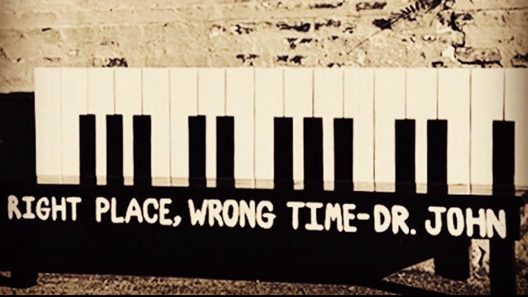 akadrjohn's tweet photo. "Right Place, Wrong Time" bus stop at Tchoupitoulas &amp; Louisiana streets, #NewOrleans. #DrJohn #InTheRightPlace https://t.co/e1U77rtXbF