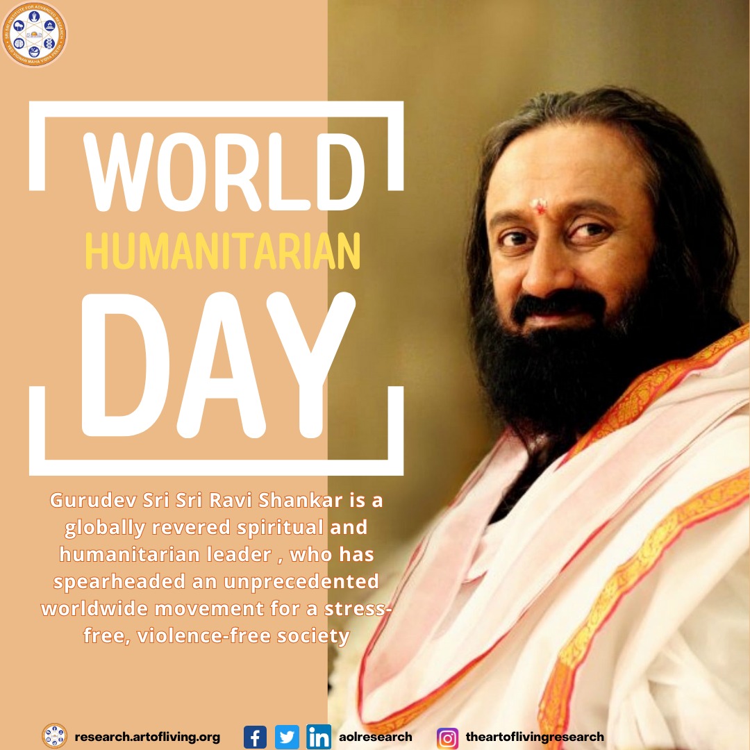 aolresearch's tweet photo. Radiating compassion and igniting change on this World Humanitarian Day with the profound wisdom of Gurudev Sri Sri Ravi Shankarji. Let's come together to create a world filled with love and kindness. ππ
#HumanityFirst #WorldHumanitarianDay #ssiar #srisri #artofliving https://t.co/SyeuMCxi1B