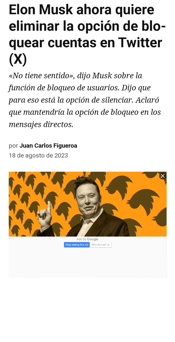 ⚠️ Alerta ⚠️

 y los que bloquearon agárrense musk dara fin a esa opción

Adios al block de cuentas y hola modo discord solo MD tendra block de opción, TL sera normal

Compartan para que llegue a más