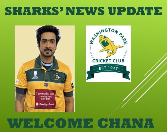 SHARKS NEWS
Washington Park CC are delighted to welcome Chanaka Silva to the Sharks.  “Chana” is a great all-rounder, left hand batter &amp; left arm spinner with plenty of experience &amp; success in strong competitions. Chana is a great asset for the Sharks in season 23/24 🦈🦈🦈💚💛💚