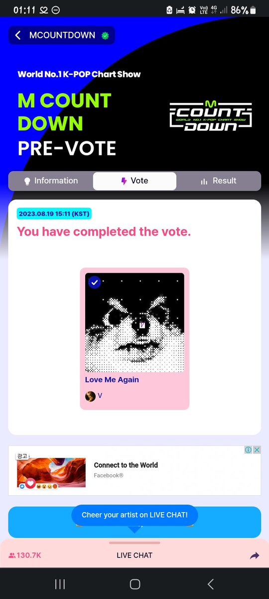 ArmyEternally13's tweet photo. MCOUNTDOWN Pre-Vote 

▪︎2023.08.21 – 23:59PM KST 🇰🇷
▪︎https://t.co/fkavxjqKPq

#V_Layoꪜer #LoveMeAgainbyV https://t.co/4yJgX8RinW