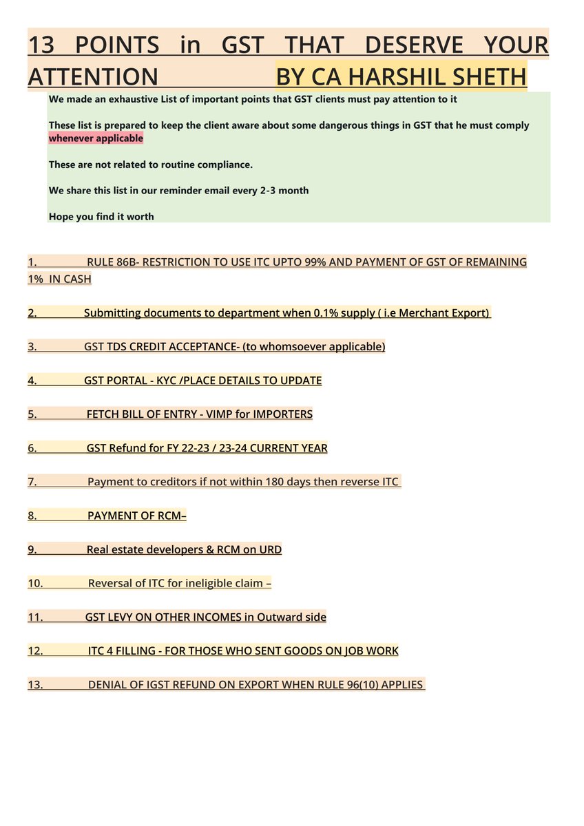 13 POINTS In GST THAT DESERVE YOUR ATTENTION which Are Not Routine 13-points-in-gst-that-deserve-your-attention-which-are-not-routine