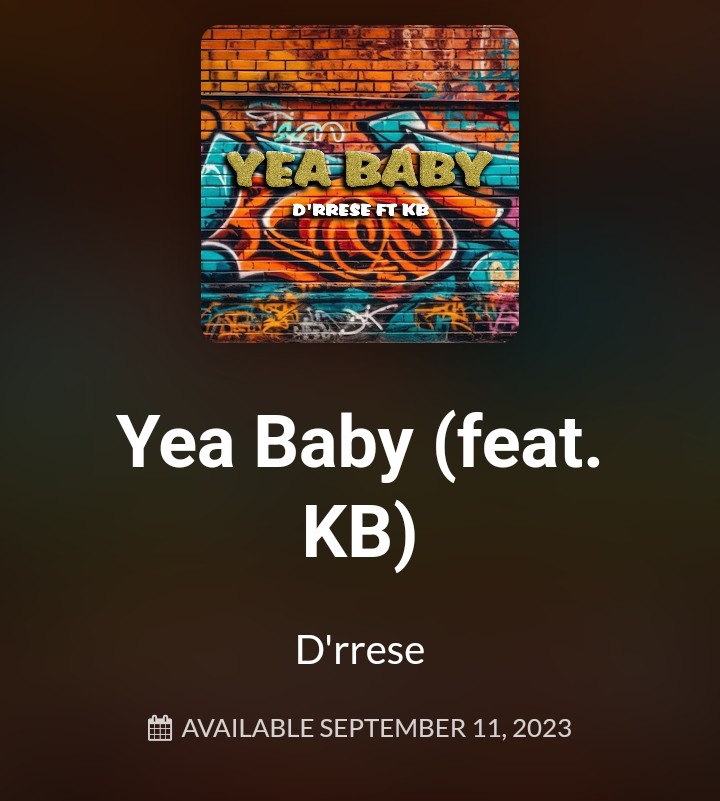 D_rrese's tweet photo. Pre-save my new single "Yea Baby (feat. KB)" on Spotify: https://t.co/oLeNWMIfH7β¦ (powered by @distrokid) #YeaBaby #Drrese #KB #HIPHOP #LARHU #CHITOWN #NASHVILLE #PHILLY #FIYACHICK #AIRITOUTTERZ https://t.co/yVb13XV58r