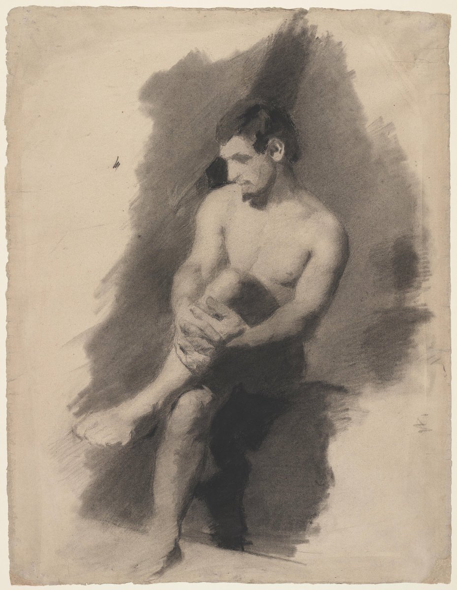 Study of a Seated Nude Man

1863-1866

Thomas Eakins 

Charcoal on paper

24 1/8 × 18 3/8 inches (61.3 × 46.7 cm)

Gift of Mrs. Thomas Eakins and Miss Mary Adeline Williams, 1929

📷: © Philadelphia Museum of Art

#ThomasEakins