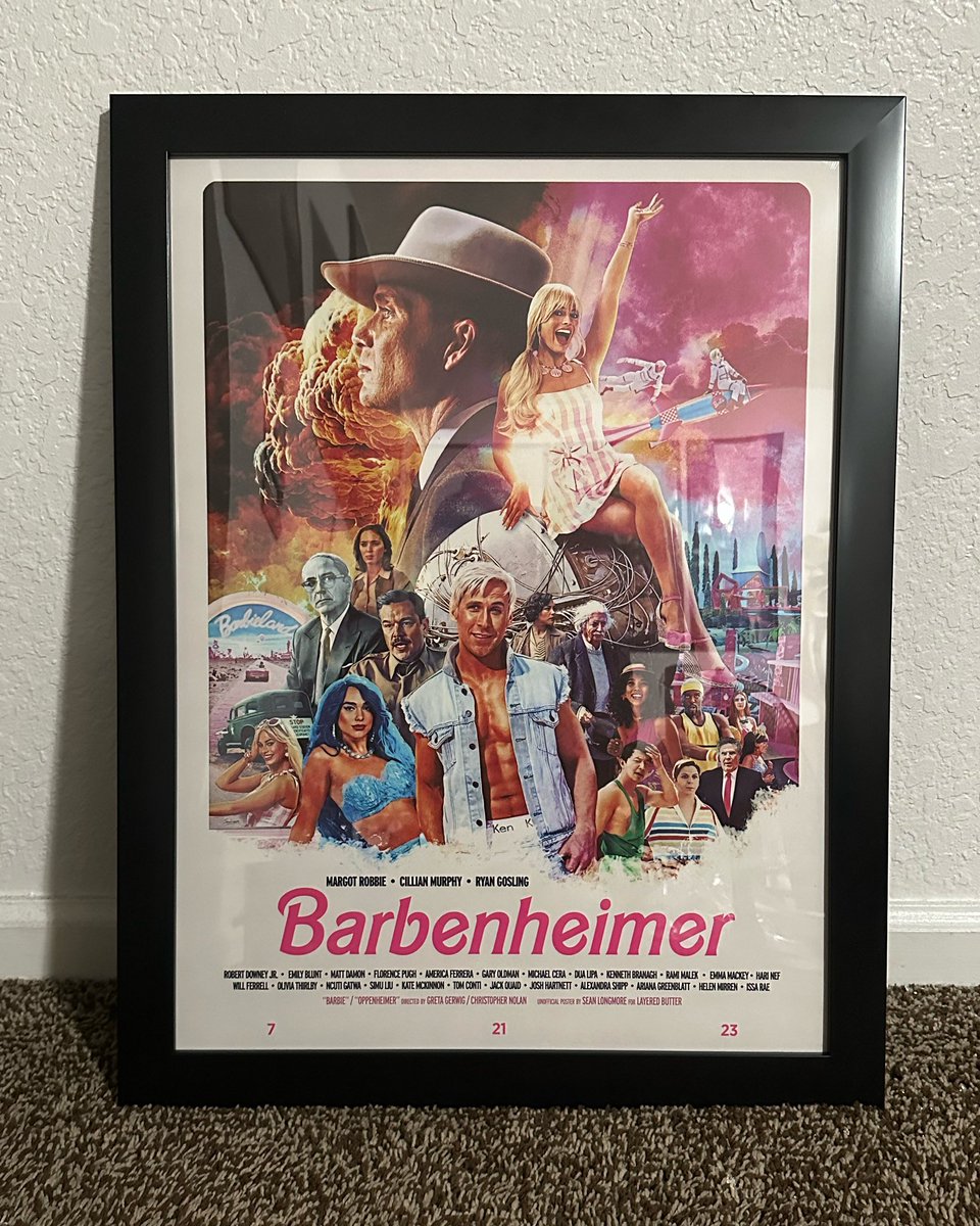 stevgor_'s tweet photo. In All Its Glory & I Can’t Get Enough! #Barbenheimer #SeanLongmore #LayeredButter #ItFinallyArrived #Cinephile #Barbie #Oppenheimer #BarbieMovie @layered_butter @ThatTallGinger https://t.co/cQrBjRtqXD